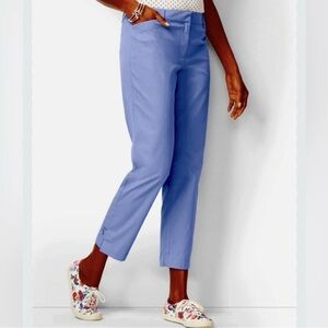 Talbots Perfect Crops Pants Women’s Blue‎ Slim Leg Stretch Twill Ankle Length 12